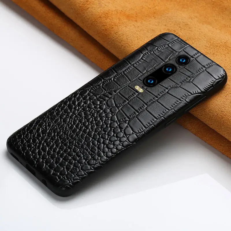 Чехол для телефона из натуральной кожи для Xiao mi Red mi K20 K20 Pro 9T Note 7 5 Plus 4x360, защитный чехол для mi 9 9t 9SE 8 8SE 8Lite a2 - Цвет: Черный
