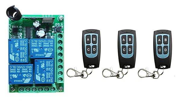 DC 12V 10A 4CH RF беспроводное реле дистанционное управление переключатель 315 MHZ/433 MHZ