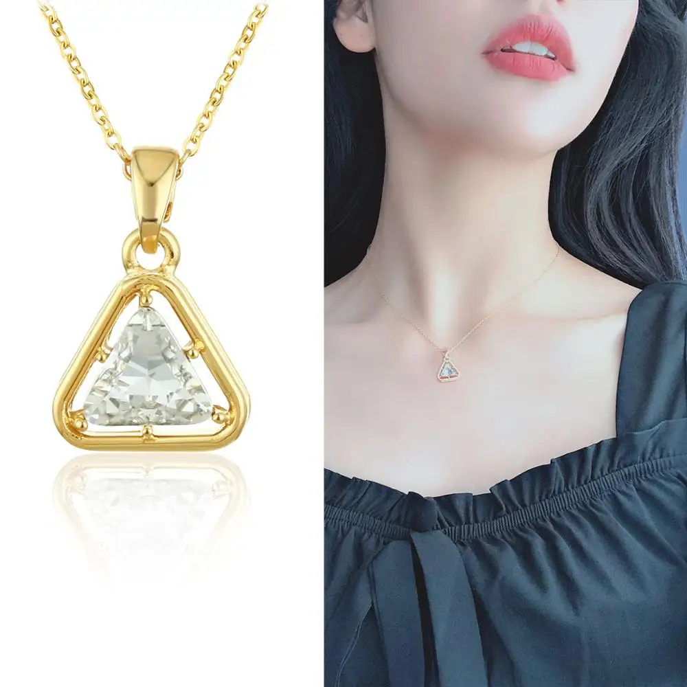 Изящный кулон с фианитом и ожерелье женские цепочки из нержавеющей стали для