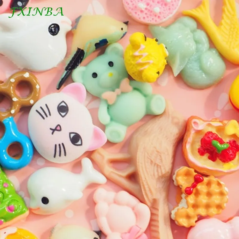 Fxinba 1/3/5/10 шт с рисунками зверей из мультфильмов, Чарующее ювелирное Slime наполнитель DIY Украшение телефона Декор шармы из полимера в форме ягодок Лизун глины поставки слаймов игрушки