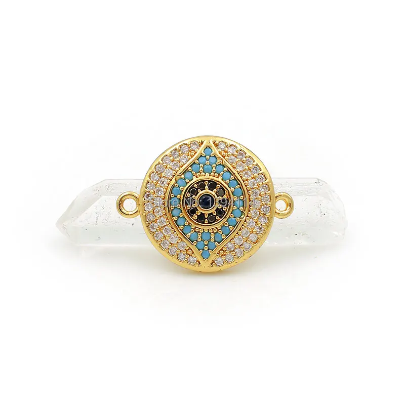 20*16*3 мм Micro Pave Kallaite & Black Blue CZ круглые соединители для глаз подходят мужчин и женщин