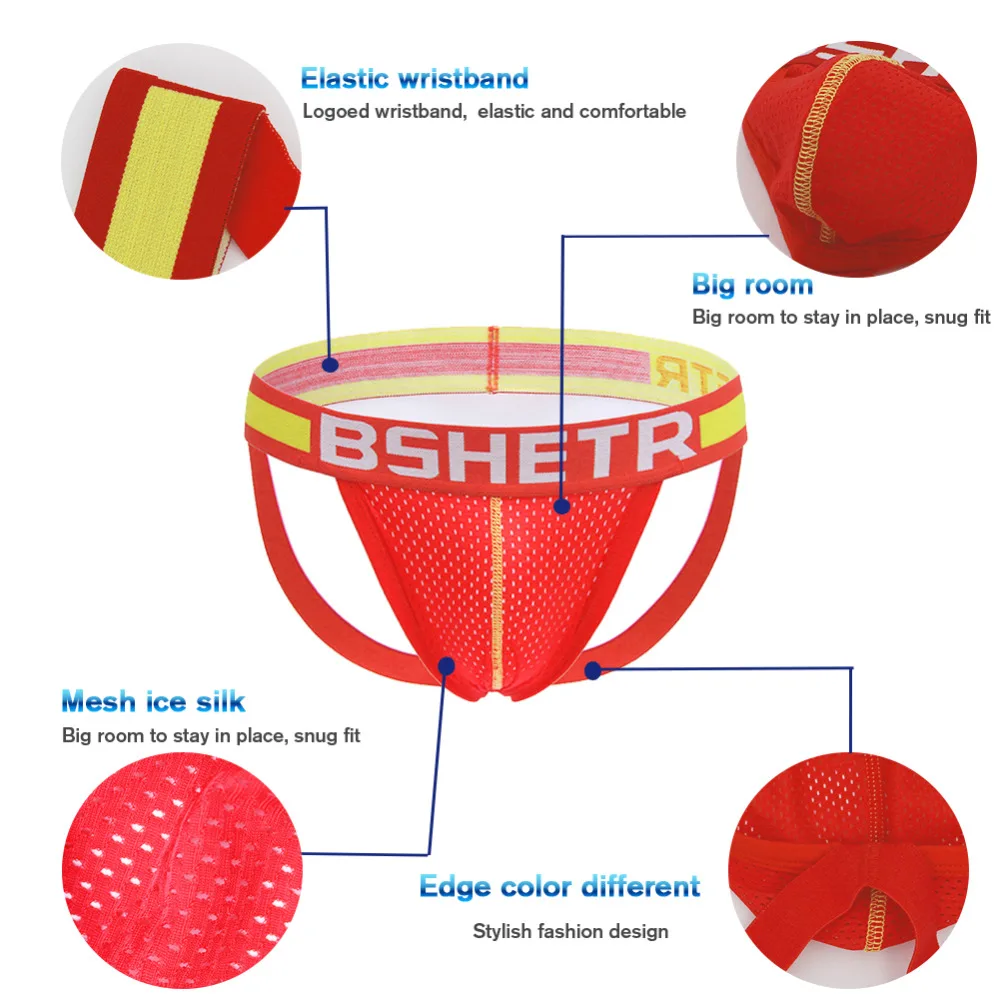 Мужские трусы бикини с мешочком для пениса черные брифы низкой талией бандаж