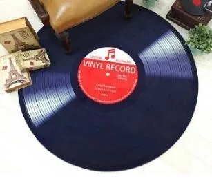 3D Record red Ретро CD коврик антикварный диван-кресло подушка боковой ковер нескользящий короткий бархатный коврик виниловые пластинки модель двери Декор Ковер - Цвет: 3D Record red