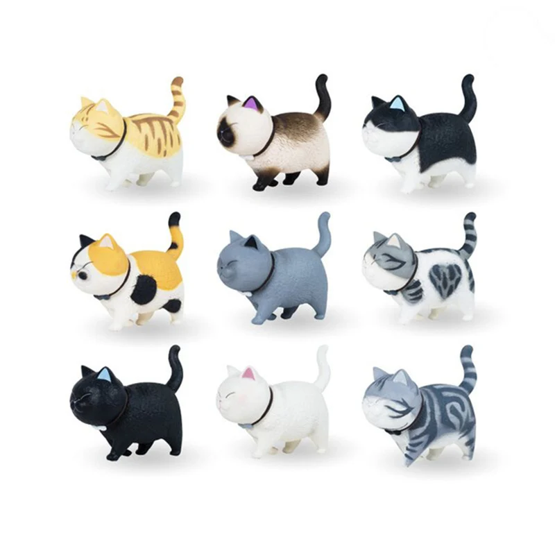 

Mylb Новая игрушка милый кот Модель 34 видов с ображением кота глухая коробка Гараж Комплект статуя для любителей сувениры подарки для детей