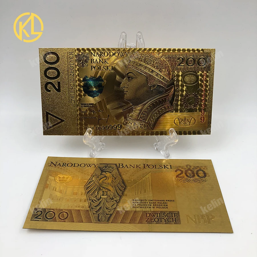 1 шт. 50 PLN ZLOTY польская Золотая фольга пластиковый счетчик банкнот деньги папа Джон Павел II для сувенирный подарок и коллекция