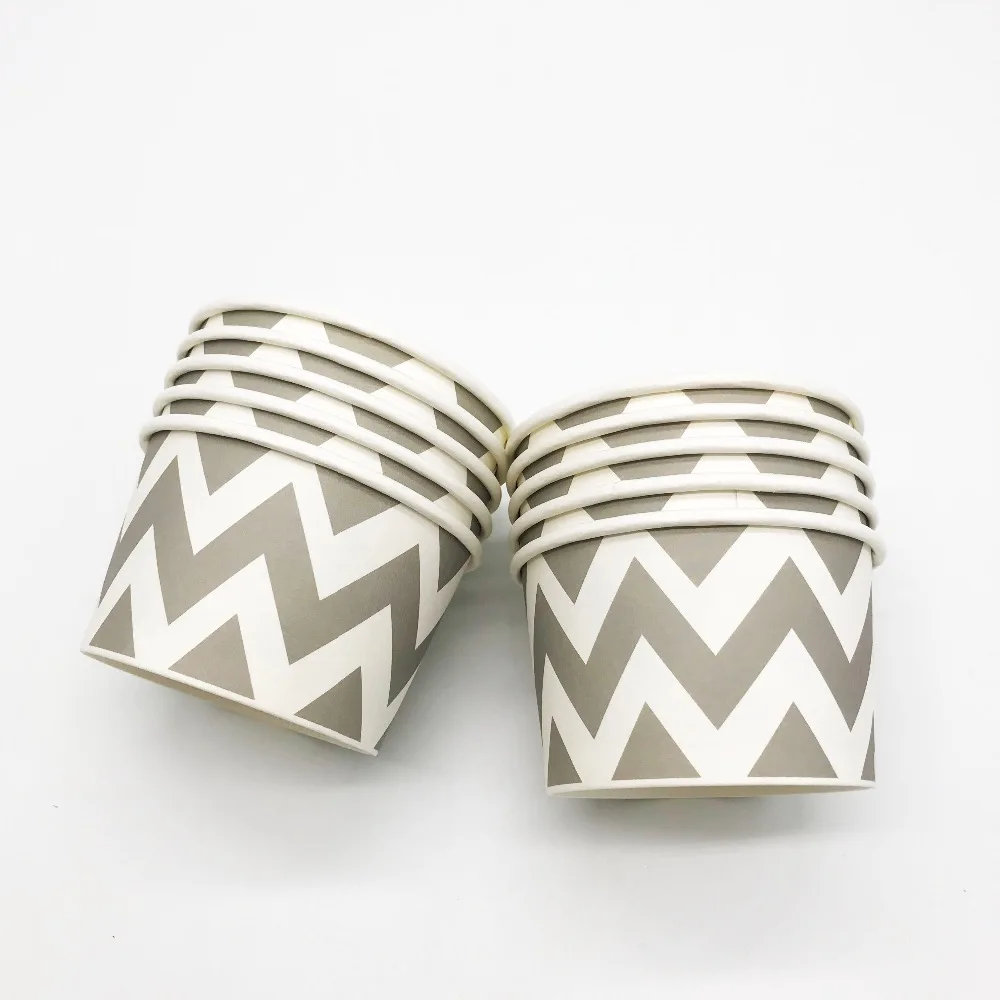 10 шт./лот чашки для мороженого с серой волной ребенок душ принадлежности