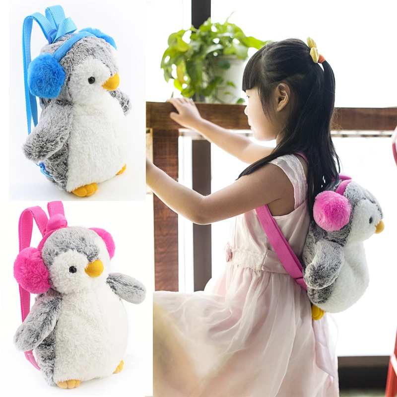 Игрушек! Милая плюшевая игрушка милая мультяшная гарнитура рюкзак с пингвинами