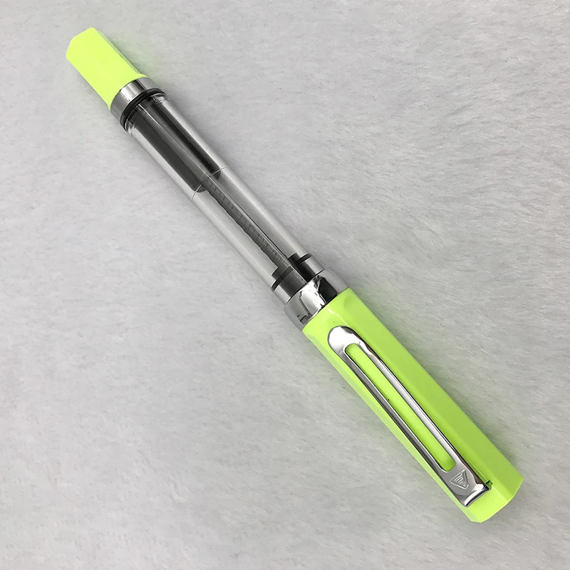 fluorescent green Lanbitou прозрачный перьевая ручка пластиковая F/EF/с капюшоном Перо поршень наполнитель чернил ручки для письма школы офисные принадлежности канцелярские принадлежности - Цвет: fluorescent green