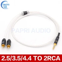 papri 7n occ silver plated 24k gold plated plug 2 5 balance3 5mm4 4mm to 2rca male to male computer player link audio amp