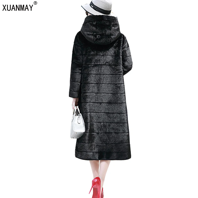 Новые зимние женские имитация Мех животных пальто Имитация кролика рекс большие