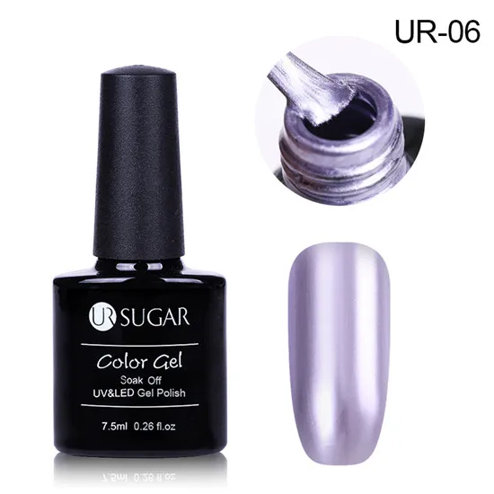 UR06 Ur Sugar металлический зеркальный эффект Гель-лак для ногтей 7,5 мл замачиваемый УФ-Гель-лак розовый Золотой Серебряный ноготь художественный Гель-лак сделай сам - Цвет: UR06