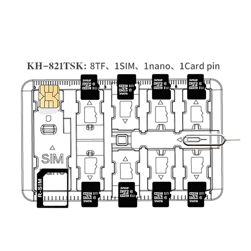 Портативный чехол для хранения карт памяти держатель 4 SD SDHC SDXC 10 TF 1 SIM-карта |