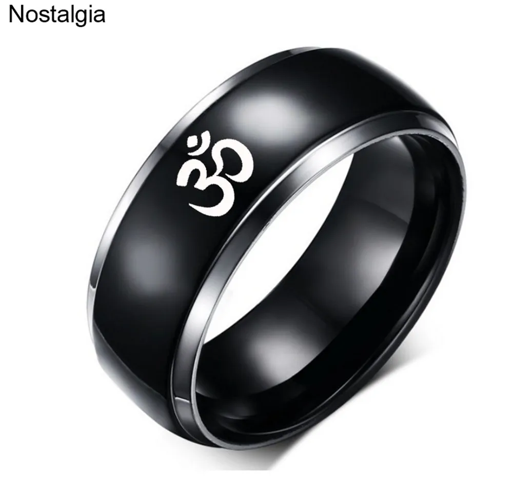 

Nostalgia OM Yoga Titanium Black Ring For Women 2019 Indian Jewelry