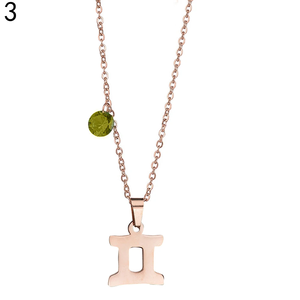 Женская подвеска созвездия из нержавеющей стали ожерелье с камнем рождения