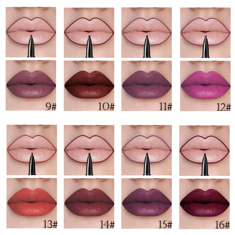 Pudaier Nude Make Up Double Head Velvet Matte Liquid Lipstick Lips Liner Gloss Long Lasting Professional Makeup Maquiagem |
