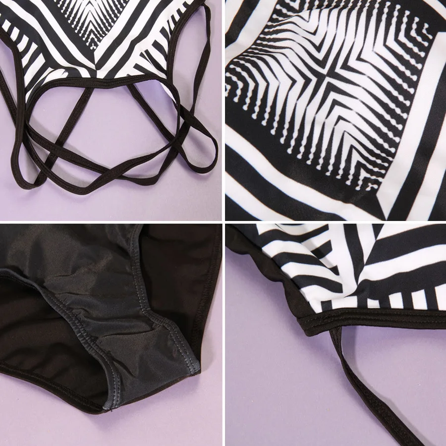 Сексуальное бикини 2019 купальник с геометрическим принтом женский монокини