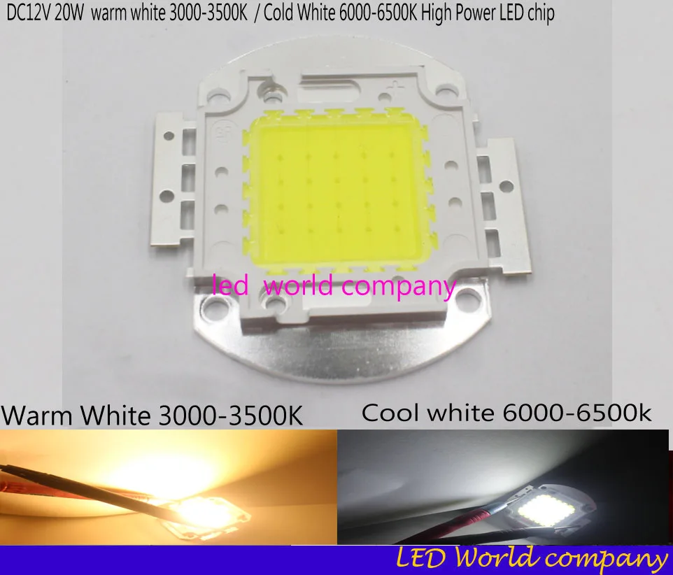 Бесплатная доставка 1p DC12V 10 Вт 20 30 50 холодный белый 6000-6500 к высокомощный