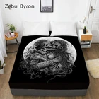 Постельное белье 3D на заказ, эластичное, простыня с двумя черепами, поцелуи, наматрасник 135150160x200, постельное белье, Прямая поставка