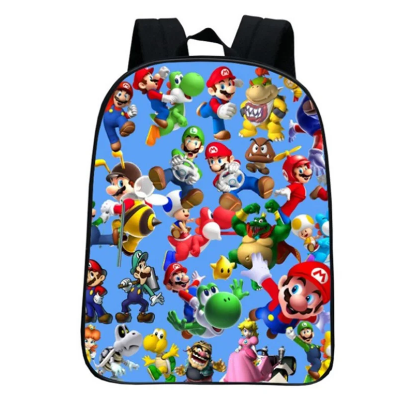 1pcs backpack 16 дюймов школьные сумки Mario Bros Sonic школьный рюкзак для девочек и мальчиков ортопедический Школьный Рюкзак Детские сумки для книг - Цвет: 1pcs backpack