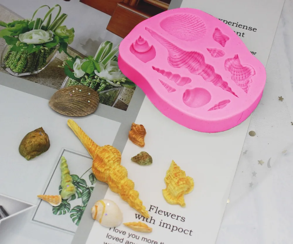 P984 Conch Shell Silicone Mold Sugar Chocolate Lace Cake Decoration Mould | Дом и сад
