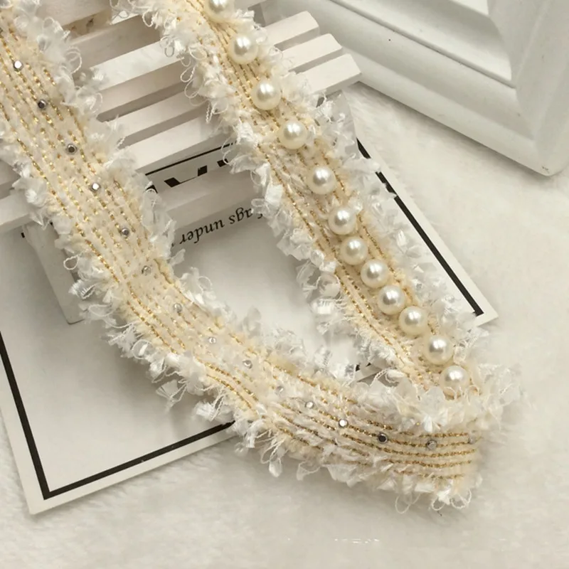 1 ярд/лот 3 см широкая Корейская ручная работа-прибитая жемчужная лента DIY hairdress