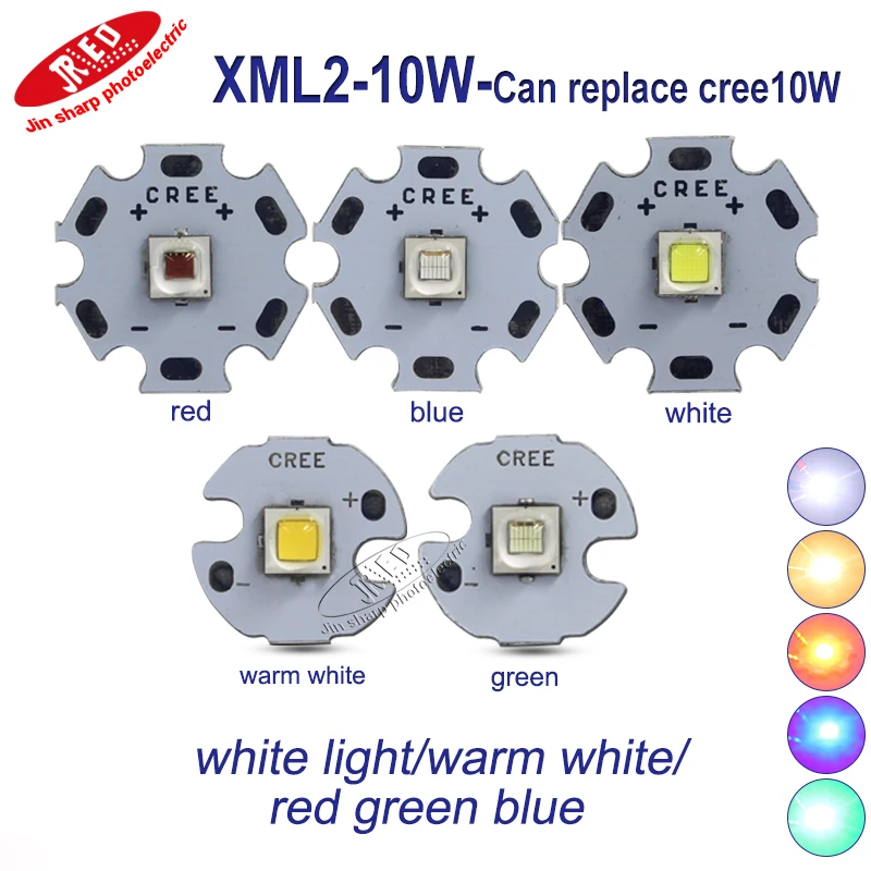 

1/5/10PCS CREE XML2 LED XM-L2 Diode T6 U2 10W WHITE Neutral Warm White Flashlight chip bulb Red Green Blue High Power LED Emitte