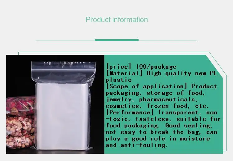 [4Y4A] 100 шт./пакет Пластик Ziplock zakken Sieraden молнии замка застежка-молнии zakken Voor Voedsel упаковка ветчины с прозрачный stofdicht
