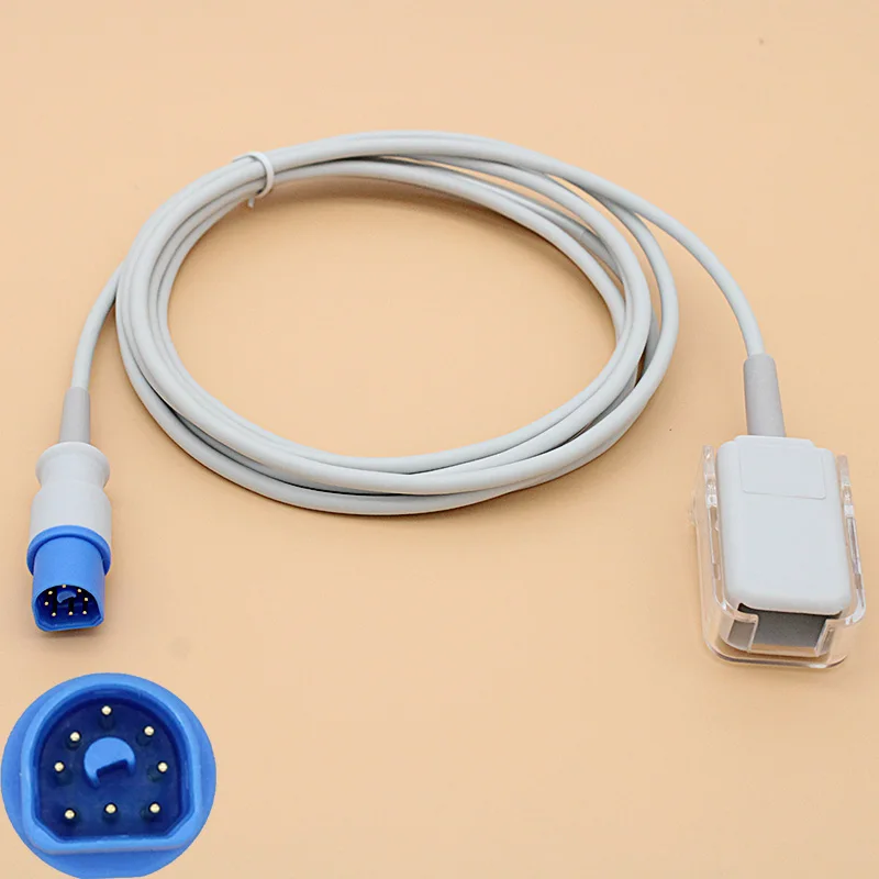 Совместимый Удлинительный кабель адаптера HP SpO2 LNC MP10 для Masimo LNCS или Nellcor probe 8p M DB9P F