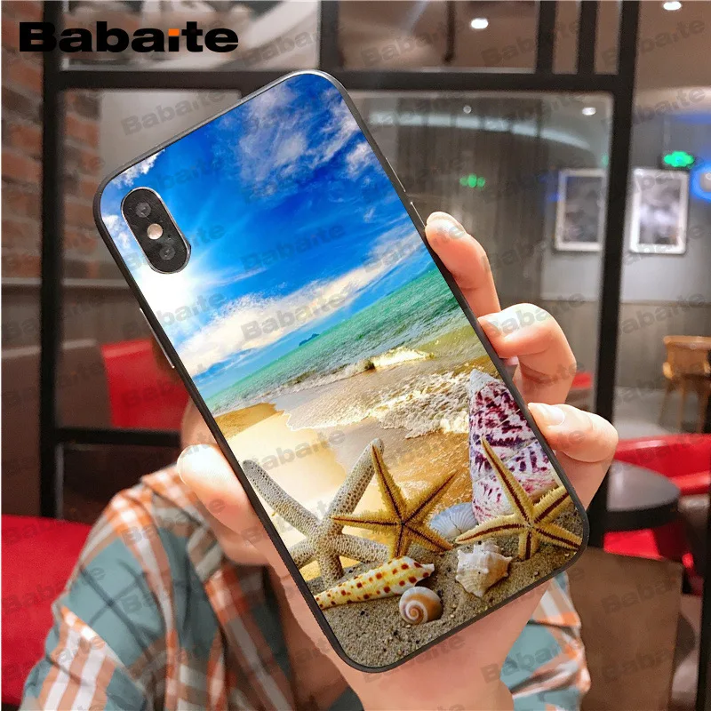 Чехол-накладка для iphone 11pro max черный с изображением морских звезд пейзажа X XS MAX 8