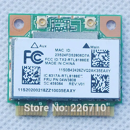 RealTek RTL8188EE RTL8188 Half Mini PCIe 2 4 ГГц 04W3808/04W3819 беспроводная карта для Thinkpad E145 E545 WLAN Windows XP 7