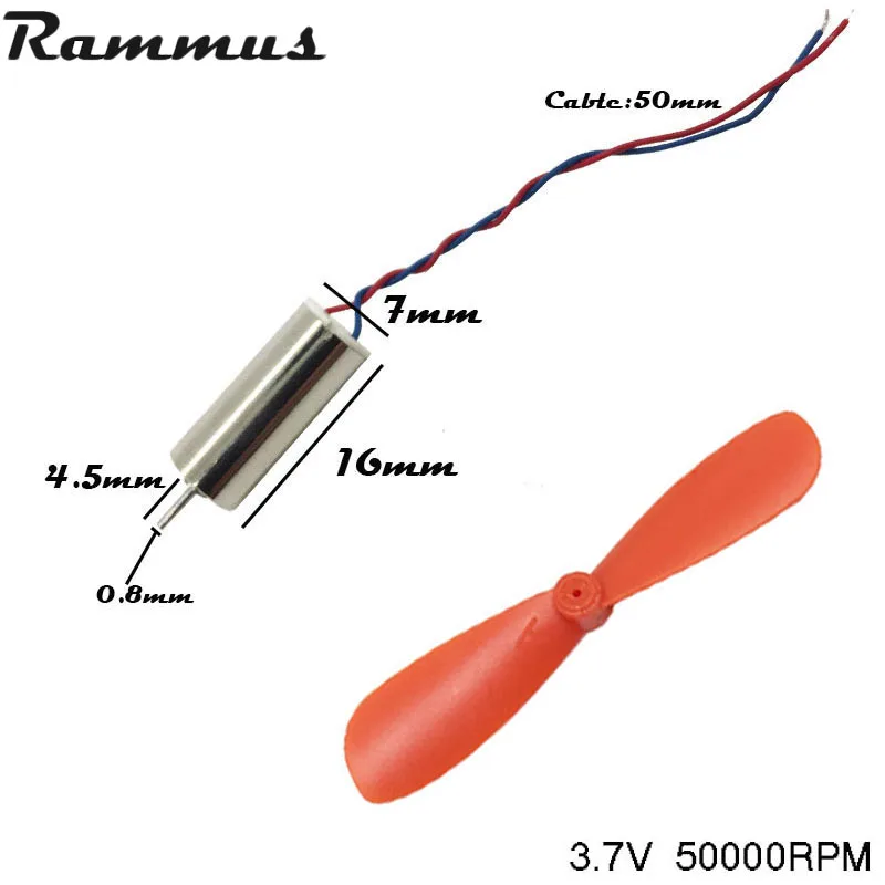 Rammus 2 шт./компл. Φ 7*16 мм Micro DIY Вертолет без сердечника 716DC двигатель с пропеллером