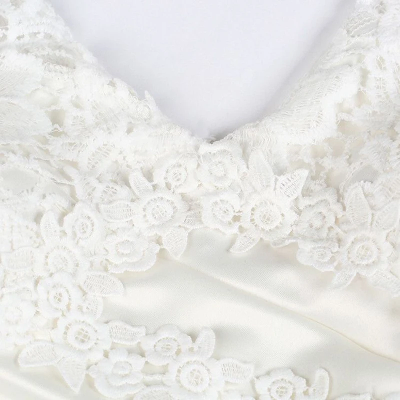 Женская Плюс Размер v-образным вырезом сплошной цвет кружева без рукавов