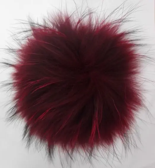 burgundy raccoon fur Зимние натуральный мех помпон из меха енота; модная обувь; лисий мех; балабоны для теплые вязаные шапочки Skullies шапки Шапки и сумки брелок - Цвет: burgundy raccoon fur