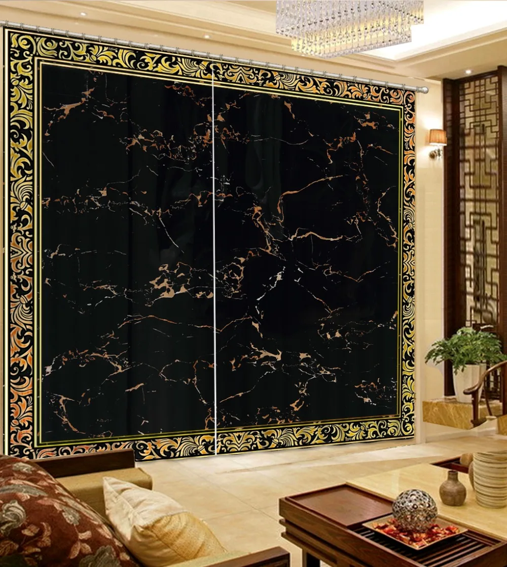 Роскошные затемняющие 3D оконные шторы для гостиной европейские занавески с