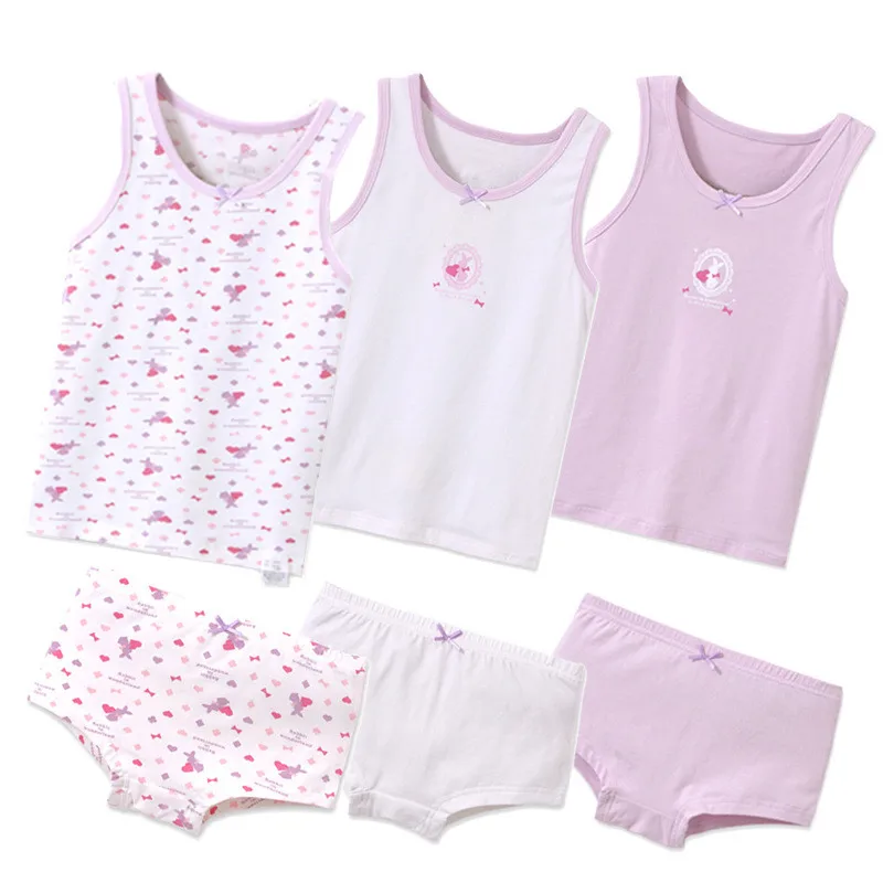 Нижнее белье для девочек хлопковый топ трусы комплекты из 2 предметов нижнее