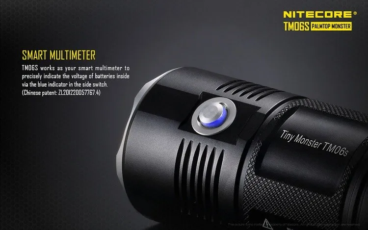 Лидер продаж; NITECORE 4000 люмен TM06S CREE XM-L2 U3 светодиодный фонарик Водонепроницаемый без 18650 фонарь Открытый Кемпинг