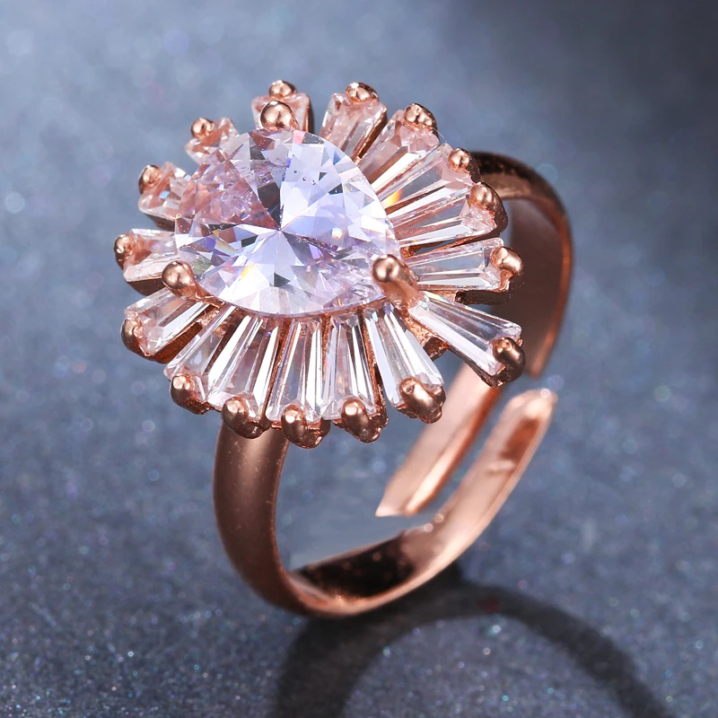 Emmaya Brand Fashion Simple Charm Two Colors AAA Cubic Zircon Water Drop Rings For Women Popular Jewelry Wedding Party Gift | Украшения и