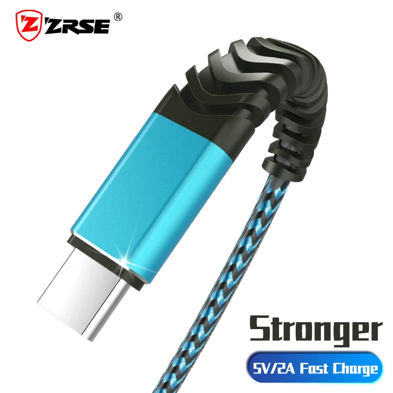 ZRSE кабели для мобильных телефонов 1 М 2 а кабель Micro USB Type C нейлоновая оплетка