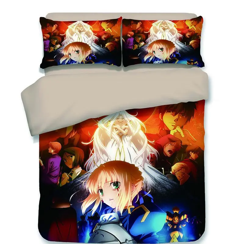 Fate/stay night 3D мультяшное постельное белье с аниме набор Arturia и Altria Double queen King Утешитель комплекты постельного белья Постельное белье Saber Fate