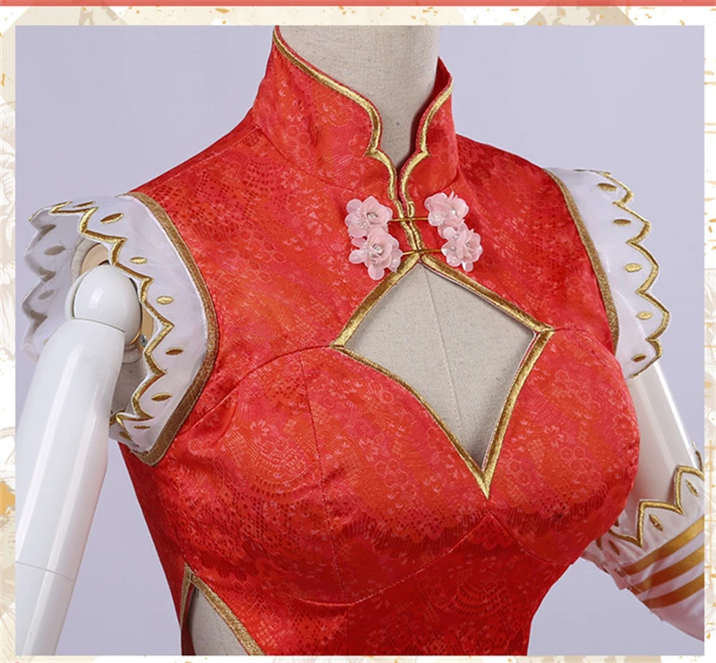Предварительная аниме Fate/EXTRA FGO красный Saber Nero Косплэй костюм китайское традиционное платье с разрезами по бокам и воротником-стойкой; рождественское платье для детей, одежда, костюмы