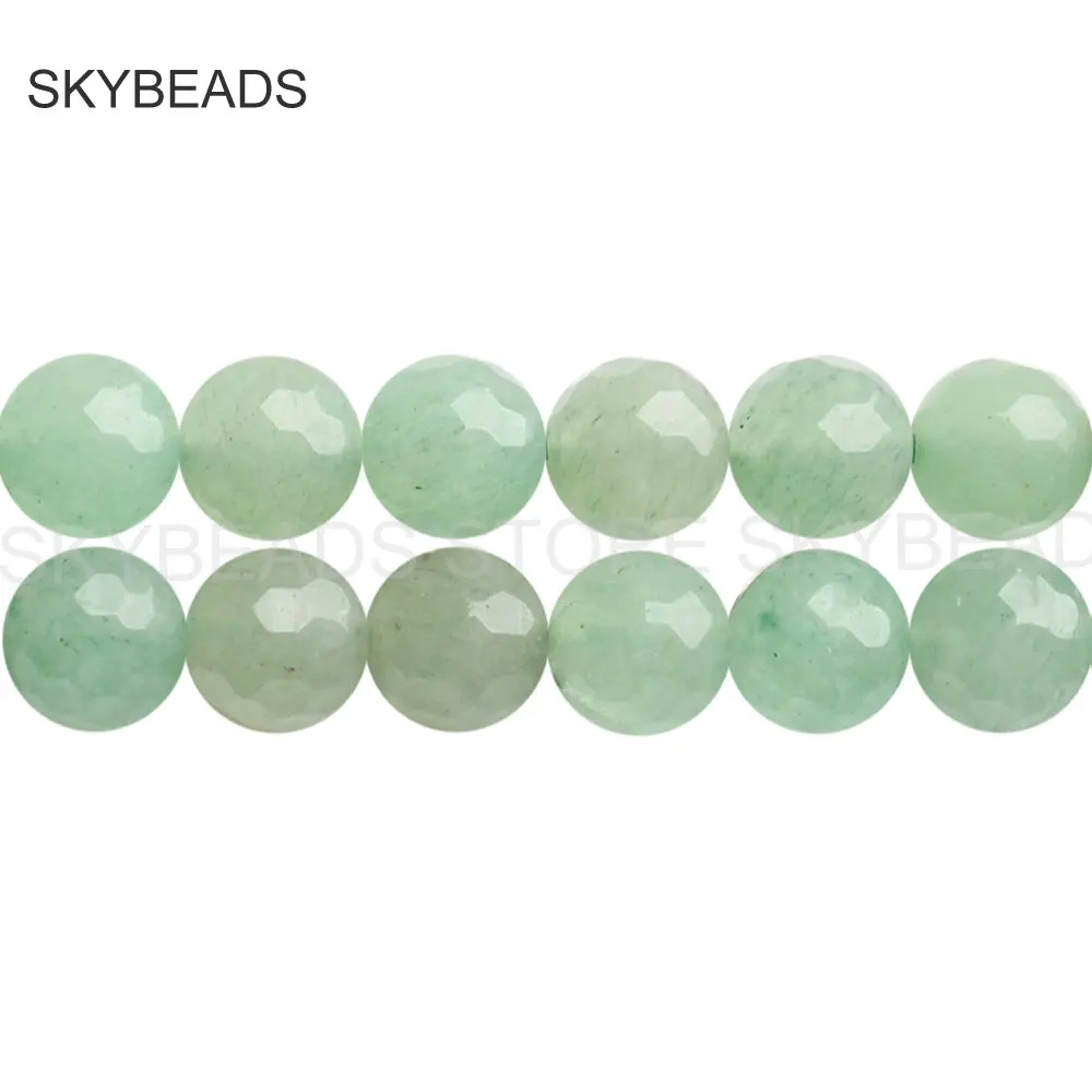 

Faceted Natural Green Aventurine Stone Round 4 6 8 10 12mm Beads for Fashion Women Jewelry Making Supplies in Bulk Wholesale