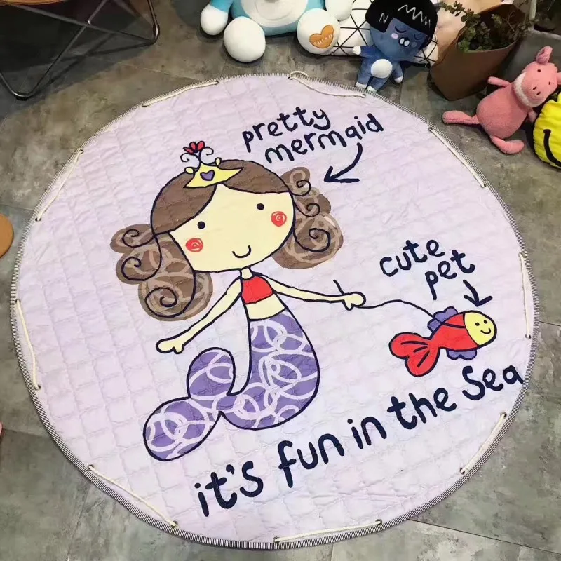 Игровой коврик для хранения круглый ползания младенцев детские игрушки сумка