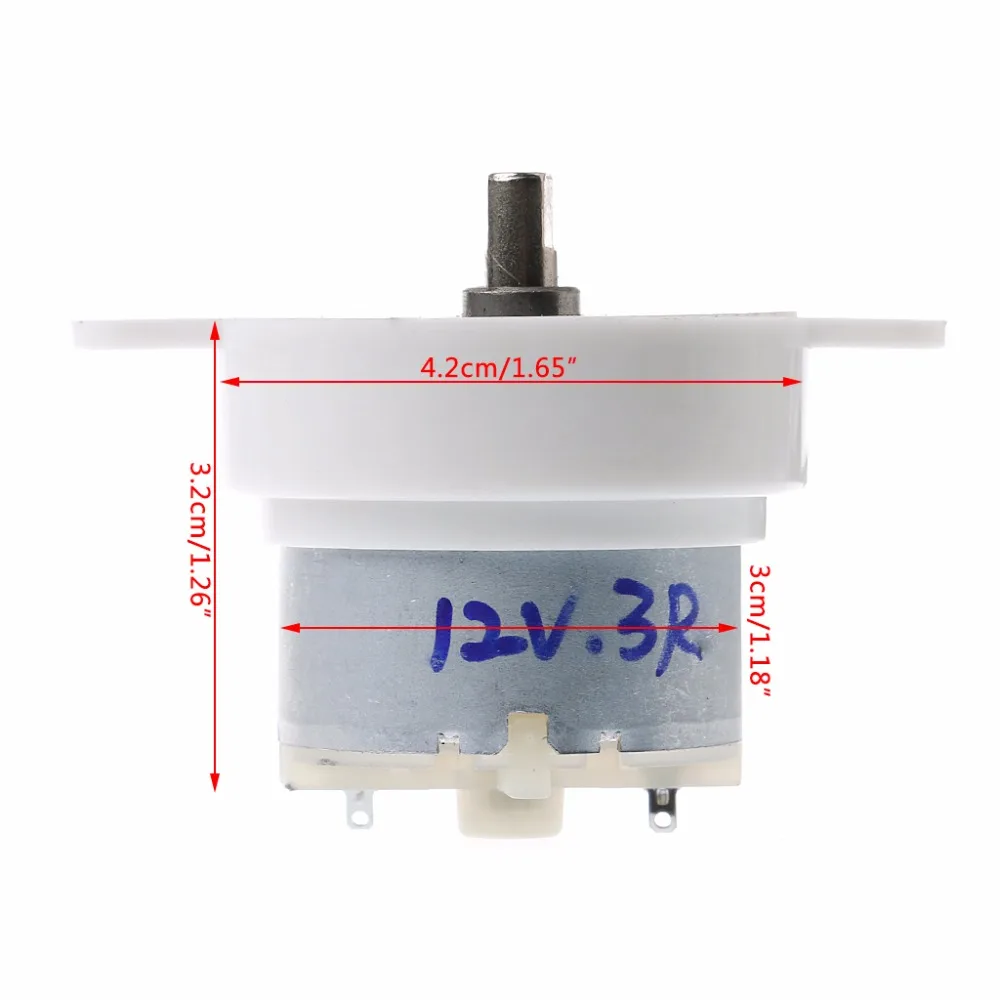 DC 12V 3 RPM Высокий крутящий момент цилиндр Электрический микро двигатель замедлить