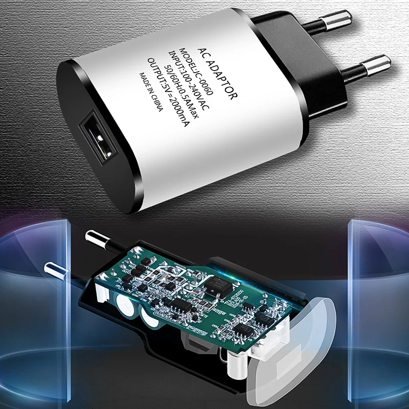 Универсальное зарядное устройство USB 5В 2A ЕС штекер Адаптер зарядного устройства