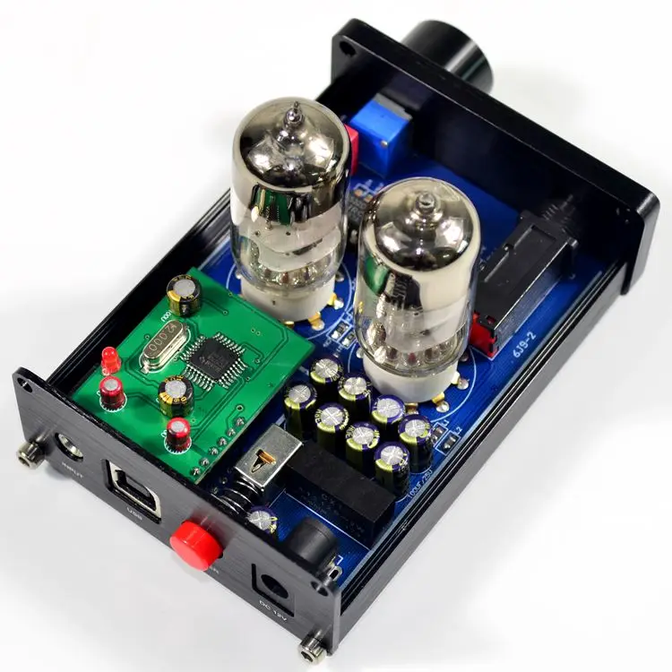 DC12V 2A 6J9 tube предусилитель трубка PCM2706 USB декодирующий усилитель для гарнитуры |