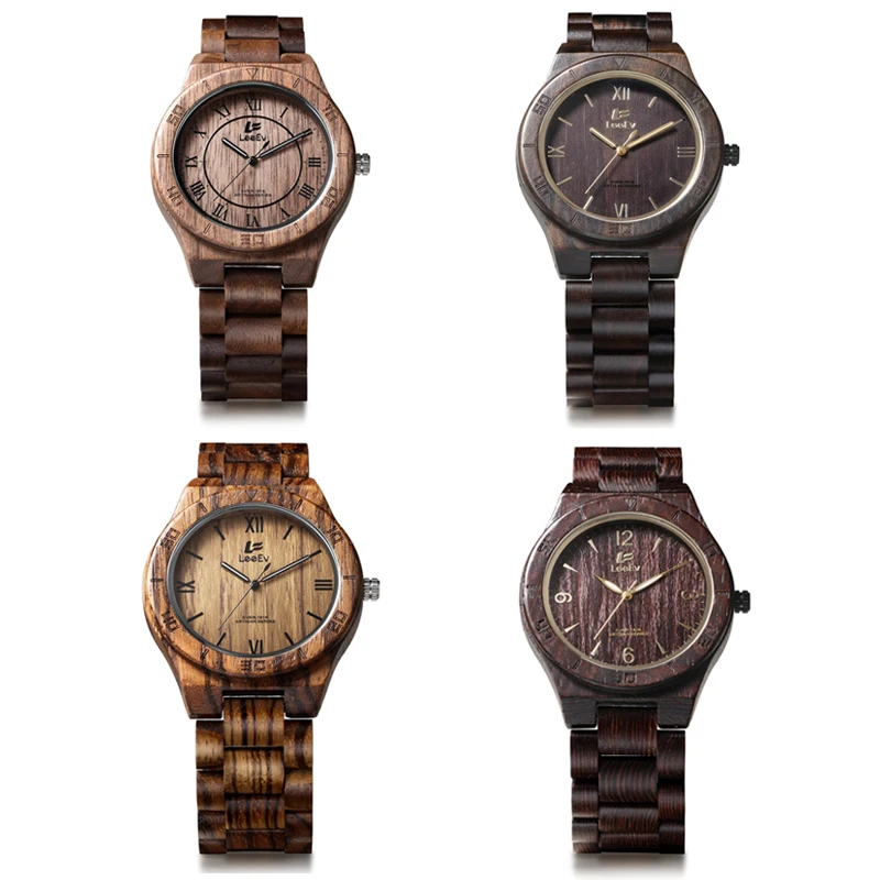 Leeev модные Для мужчин смотреть все дерева венге японские кварцевые часы