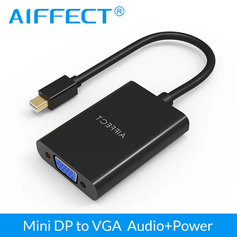 AIFFECT Mini DP DisplayPort To VGA адаптер конвертер кабель с аудио 1080P HD для Apple MacBook Air Pro iMac Mac HDTV