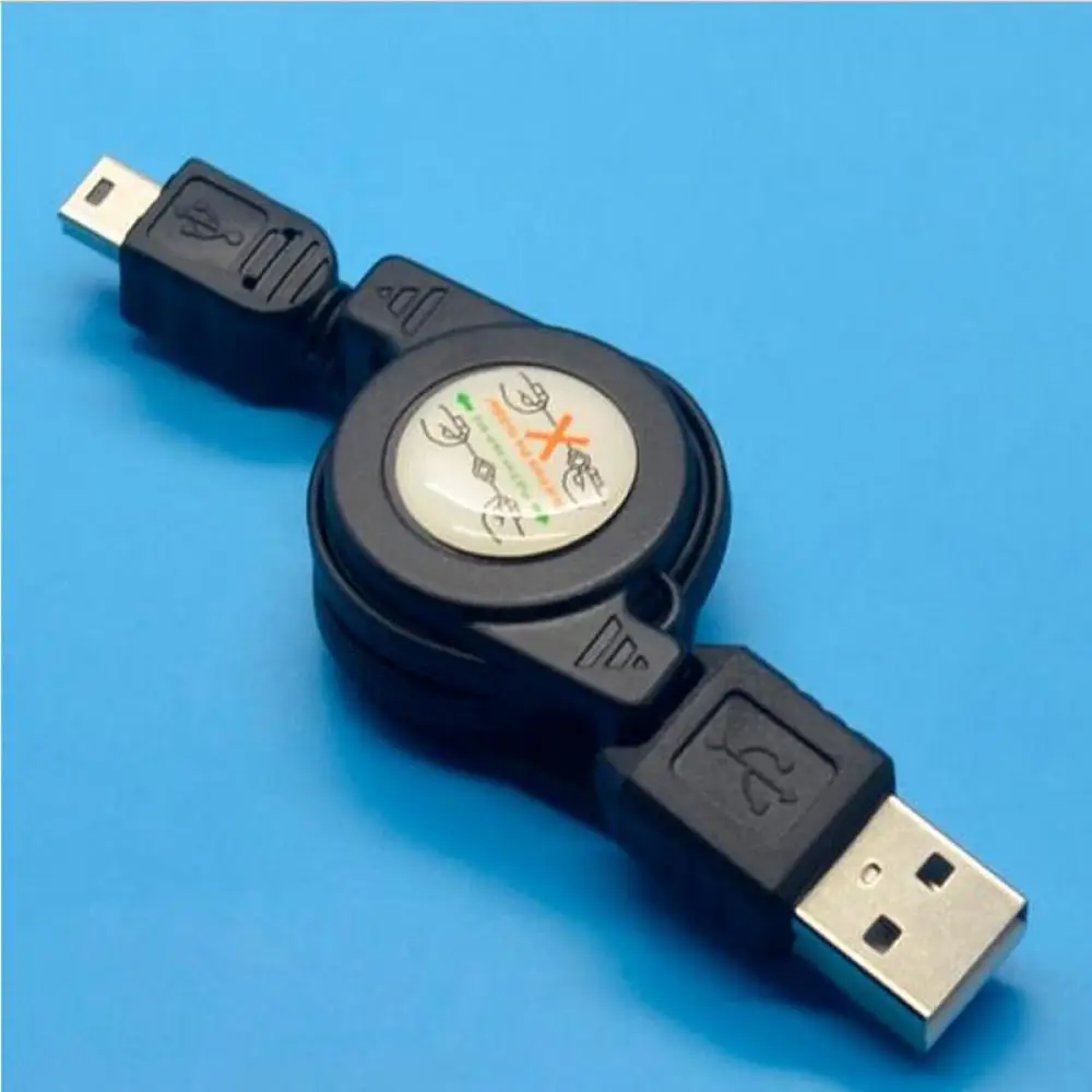 Штыревое соединение USB A MiNI USB B 5 Pin зарядный кабель для синхронизации данных и зарядки черный Выдвижной кабель для синхронизации данных и зарядки кабели для передачи данных