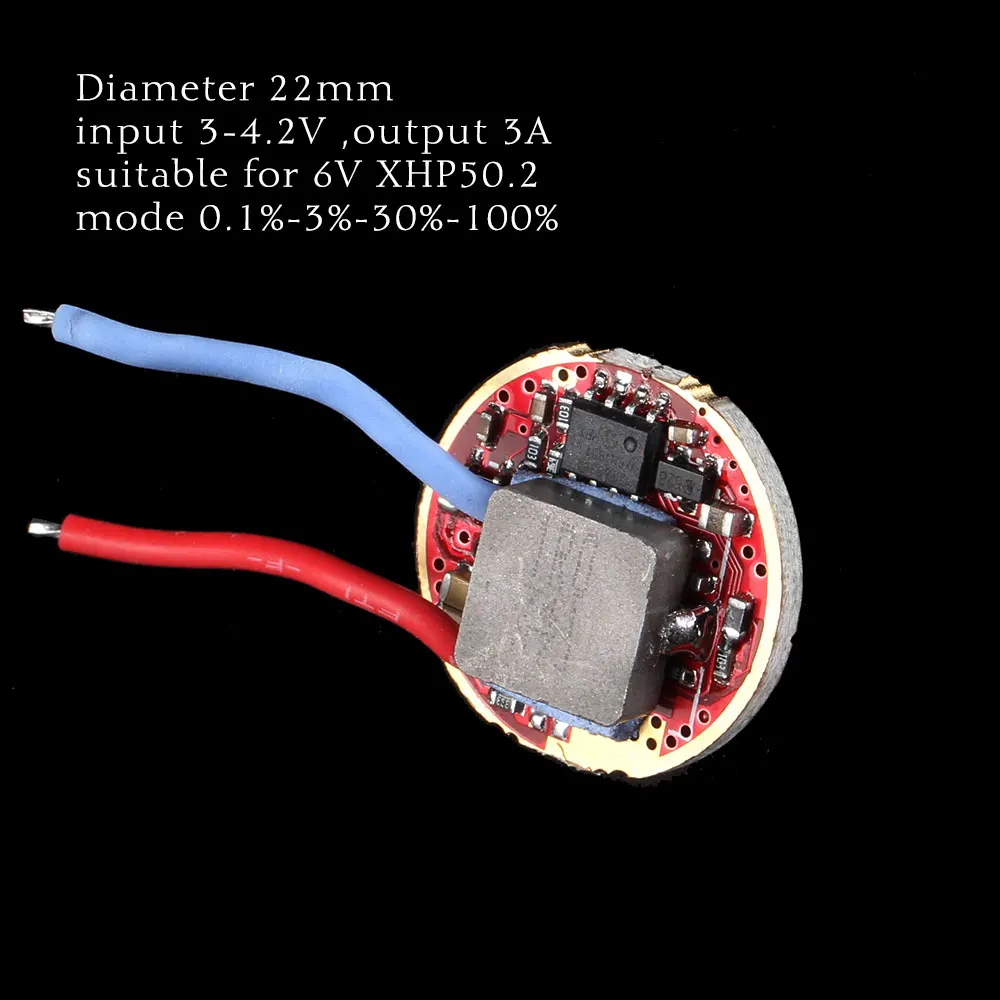 Драйвер для CREE xhp50.2 светодиодный, вход 3-4,2 в, выход 3A, диаметр 22 мм, без ШИМ