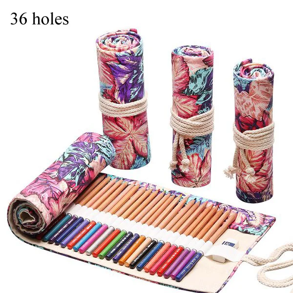 36 holes leaf 12/24/36 Карандаш Чехол школьные принадлежности рулон Estuche Эсколар Kalem Kutusu Хэлло Китти Para El Colegio cartucheras Lapices Escolares - Цвет: 36 holes leaf